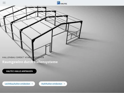 Website von HALTEC Hallensysteme GmbH