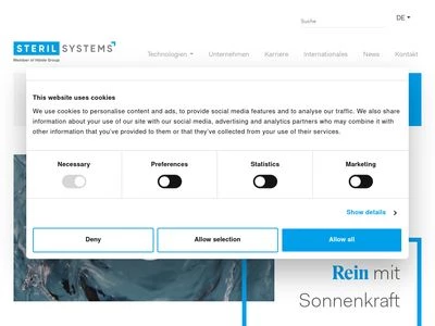 Website von STERILSYSTEMS GmbH