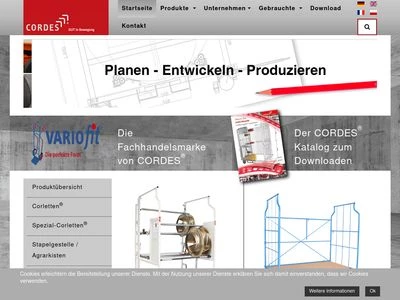 Website von CORDES GmbH & Co.KG