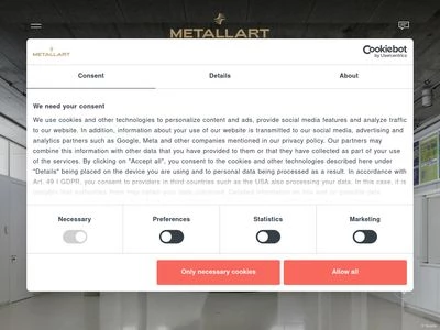 Website von METALLART Treppen GmbH