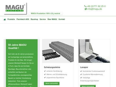 Website von MAGU Bausysteme GmbH