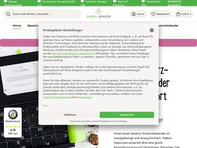 Website von Zauber der Gewürze GmbH