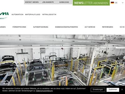 Website von AMI Förder- und Lagertechnik GmbH