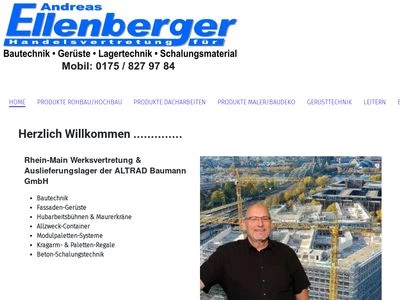 Website von Handelsvertretung Bautechnik - Gerüsttechnik - Lagertechnik