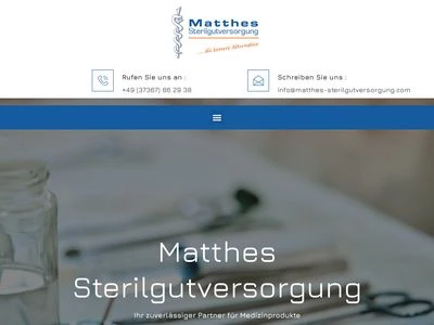 Website von Matthes Sterilgutversorgung