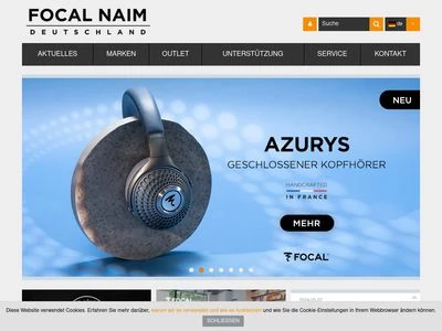 Website von Focal Naim Deutschland GmbH