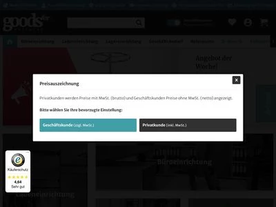 Website von goodsforbusiness GmbH