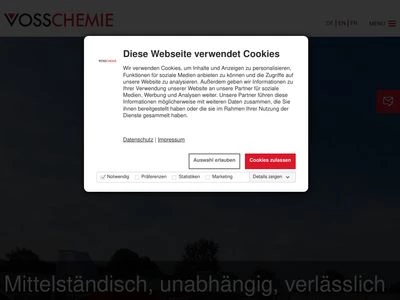 Website von VOSSCHEMIE GmbH