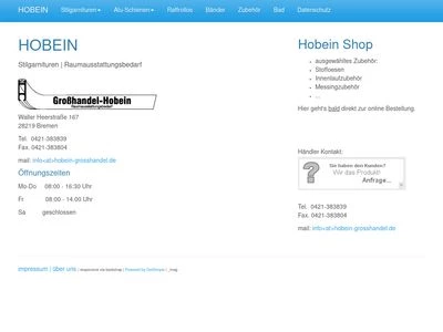 Website von Grosshandel Hobein