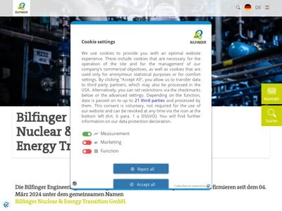 Website von Bilfinger Noell GmbH