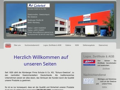 Website von Schuco Gewürze - Schulze & Co. KG