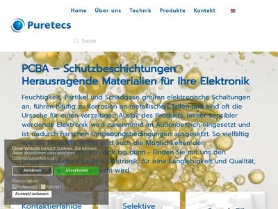 Website von Puretecs GmbH