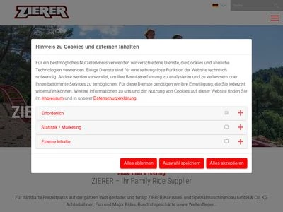 Website von ZIERER GmbH