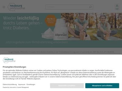 Website von neubourg skin care GmbH