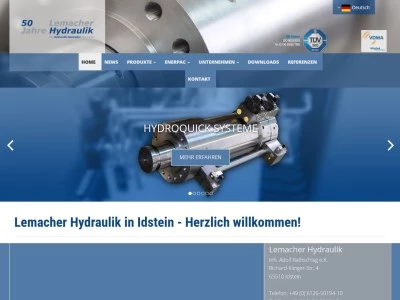 Website von Lemacher Hydraulik GmbH