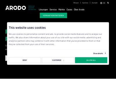 Website von Arodo GmbH