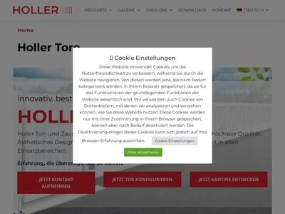 Website von Holler Tore GmbH