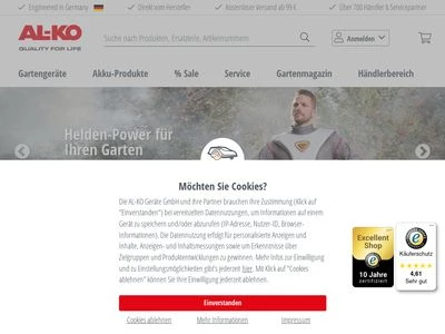 Website von AL-KO Geräte GmbH