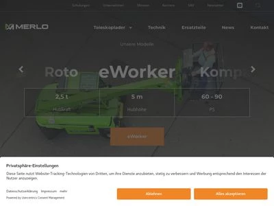 Website von Merlo Deutschland GmbH