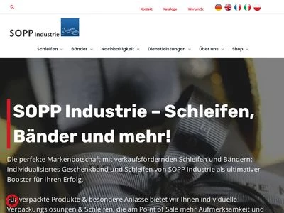 Website von Sopp Industrie GmbH