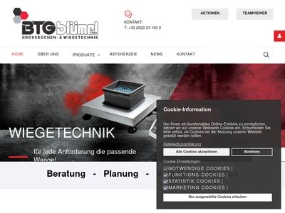 Website von BTG Blümel Handel Technik EDV GmbH