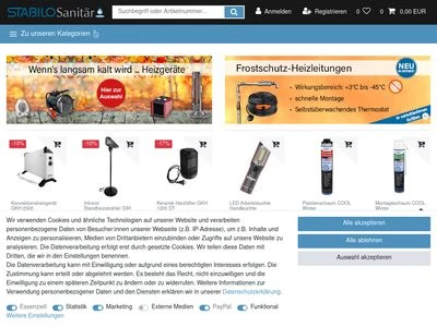 Website von Stabilo Sanitärgroßhandel GmbH