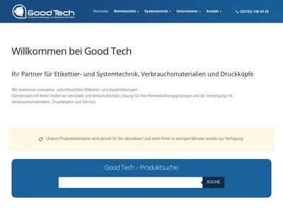 Website von Good Tech Industriedienstleistungen und Systemtechnik GmbH