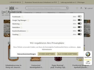 Website von L.W.C. Michelsen GmbH