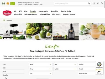 Website von Keimling Naturkost GmbH