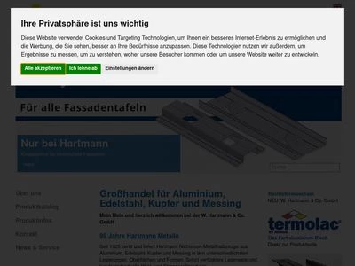 Website von W. Hartmann & Co. (GmbH & Co. KG)