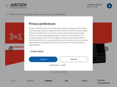 Website von Jarltech Europe GmbH