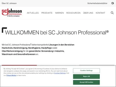 Website von SC Johnson Professional GmbH