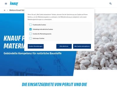 Website von Knauf Performance Materials GmbH