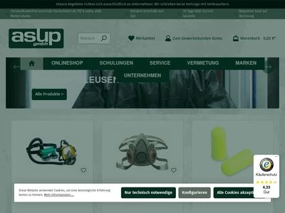 Website von ASUP Technik GmbH