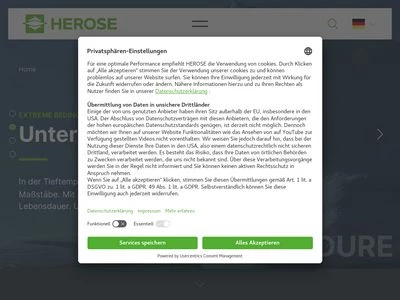 Website von HEROSE GMBH Armaturen und Metalle