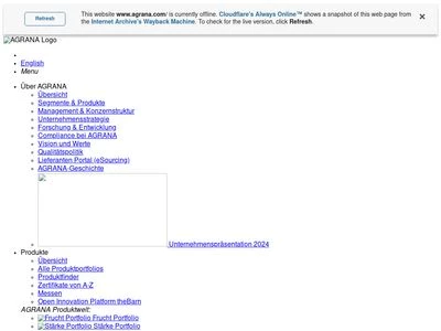 Website von AGRANA Beteiligungs-AG
