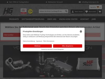 Website von HG-Motorsport GmbH