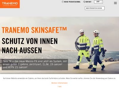 Website von TRANEMO WORKWEAR GMBH