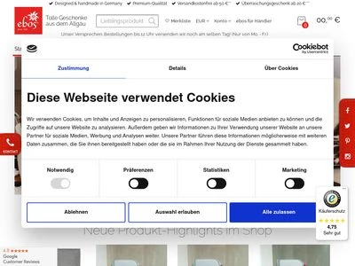 Website von ebos GmbH