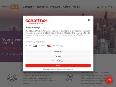 Website von Schaffner Deutschland GmbH