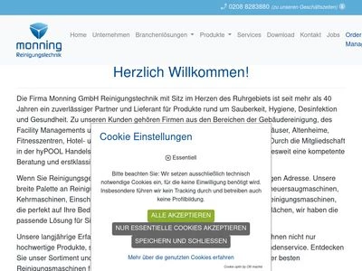 Website von Monning GmbH Reinigungstechnik