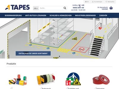 Website von 1A Tapes GmbH