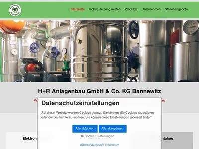 Website von H+R Anlagenbau GmbH & Co. KG