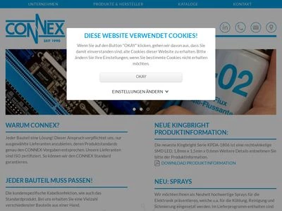 Website von Connex Electronics Vertriebsges.m.b.H.