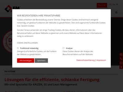 Website von FM SYSTEME Förder- und Montagetechnik GmbH