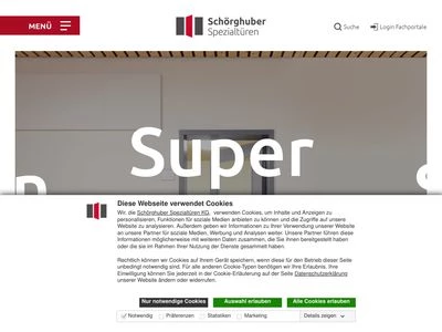 Website von Schörghuber Spezialtüren KG