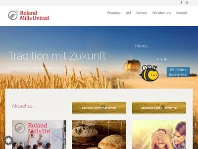 Website von ROLAND MILLS UNITED GmbH & Co. KG