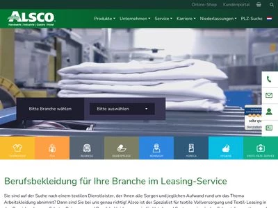 Website von Alsco Berufskleidungs-Service GmbH