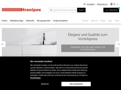 Website von Hranipex GmbH