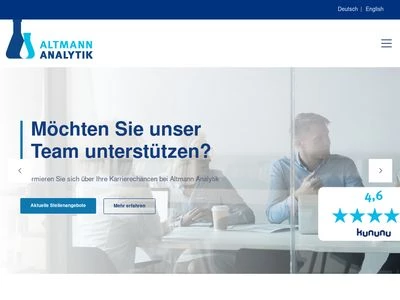 Website von Altmann Analytik GmbH & Co. KG